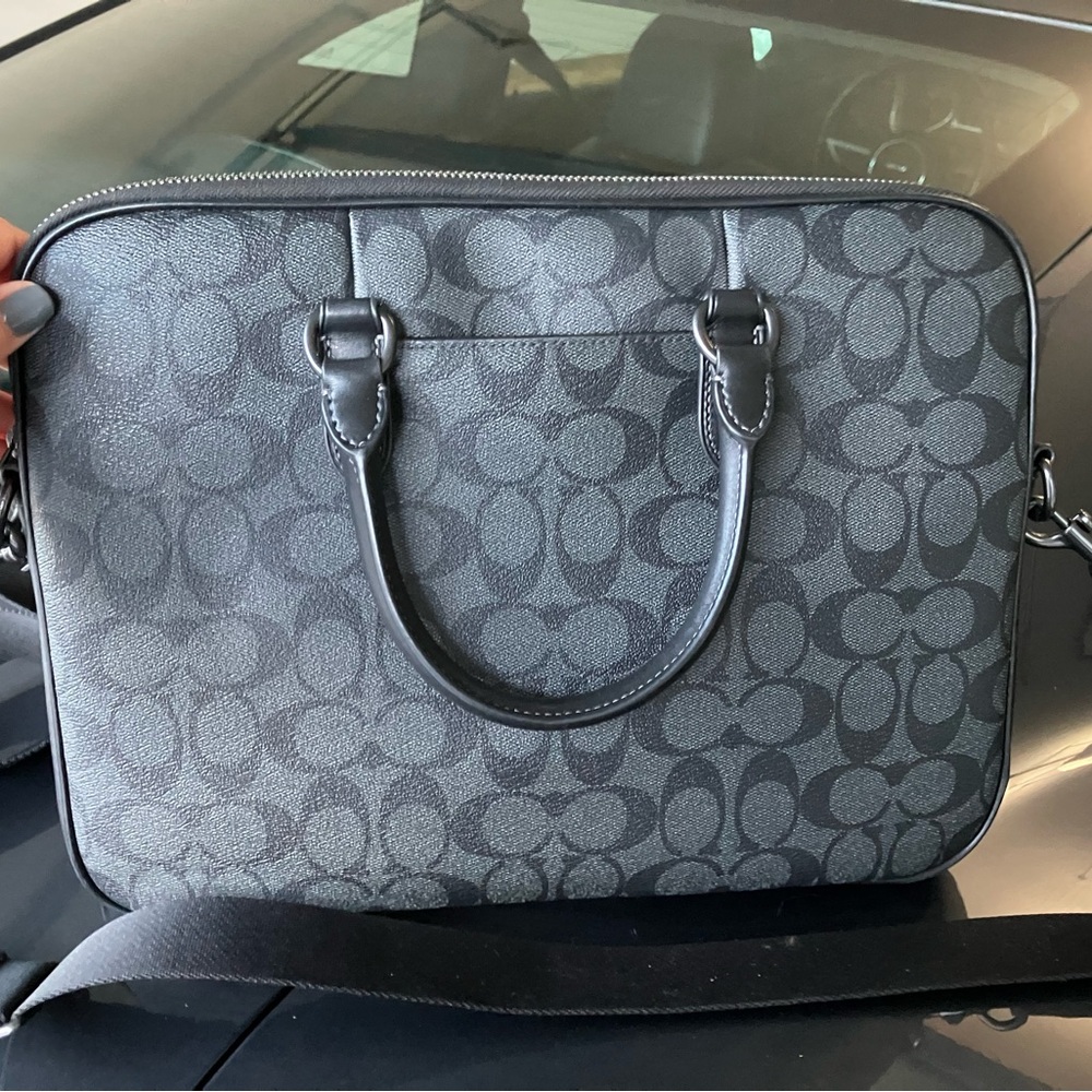Coach Black Signature Laptop Bag